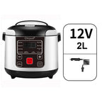 12V 24V 220V Mini Rice Cooker Car Truck Soup Porridge Cooking Machine Food Steamer Heating Lunch Box Meal Heater Warmer 2L