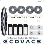 Ecovacs Deebot X1 OMNI / T10 OMNI Robot Vacuum Cleaner Spare Parts, Rubber / Side Brush, Cover,Hepa Filter, Mop Rag, Dust Bag