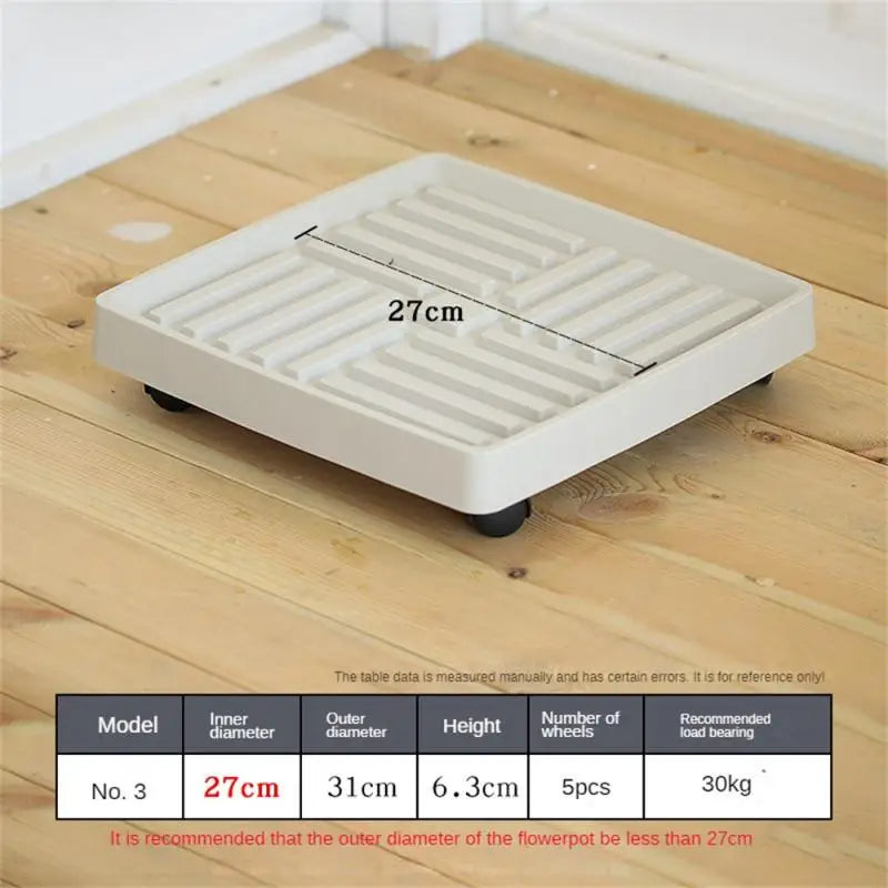 Flower Pot Stand Trays With Wheels Multifunctional Flower Disc Base Durable Movable Round Square Bonsai Plants Trays Home Decor