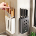 Kitchen Knife Holder Knife Storage Rack No Punching Wall-mounted Storage Box Knife Storage Box Household Knife Storage Seat