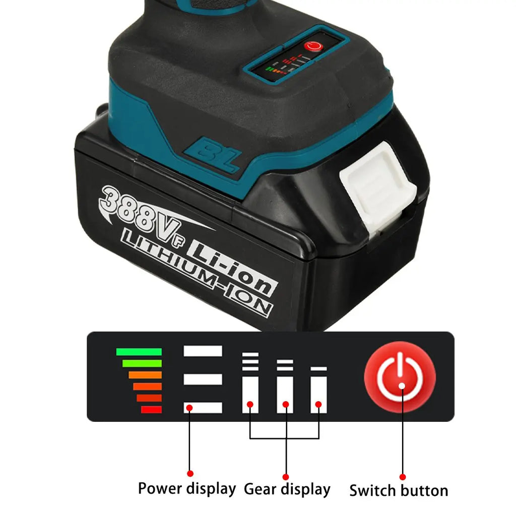 4pcs Electric Tool Kit Set Electric Impact Wrench/125mm Angle Grinder/13mm Electric Drill / Rotary Hammer For Makita 18V Battery