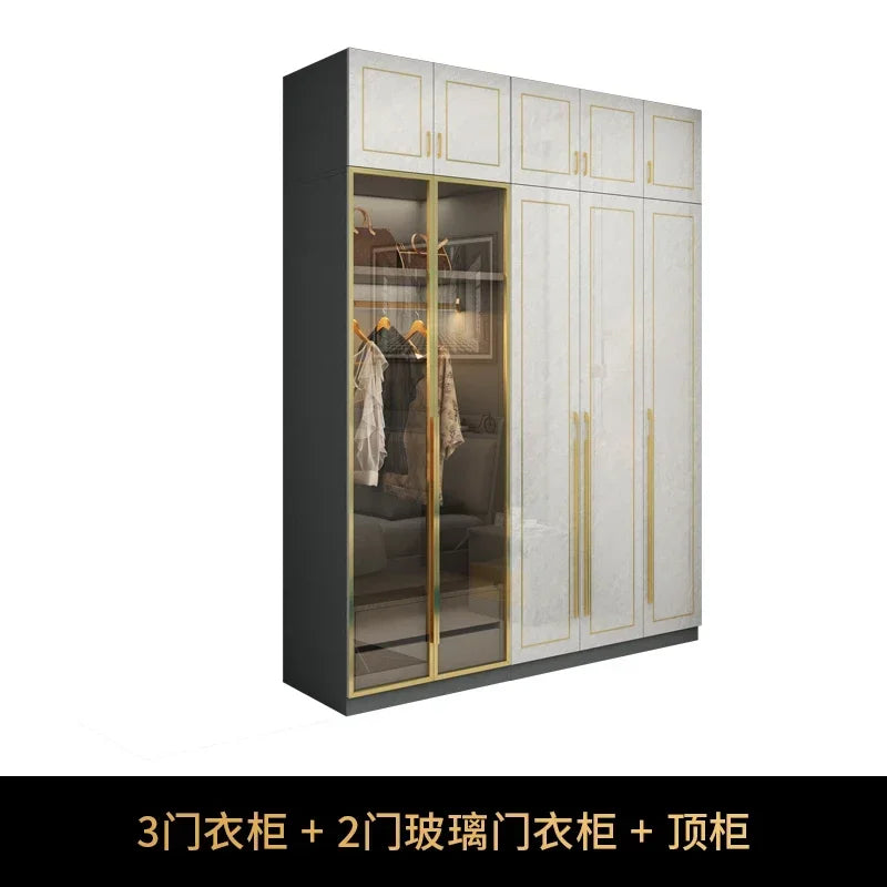 Designer Folding Economic Space Saving Wardrobe Living Room Cabinet Bedroom Set Bed Dresser Partitions Armario Salon Furniture