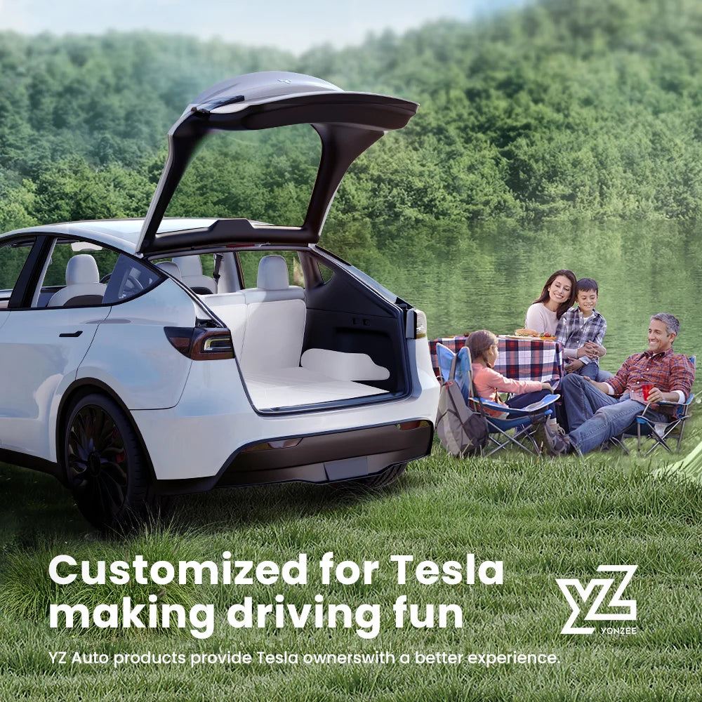 YZ High Quality Leather Trunk Mat For Tesla Model Y  Custom Full Cover Mats Water Proof Protection Car Accessories 2017-2024