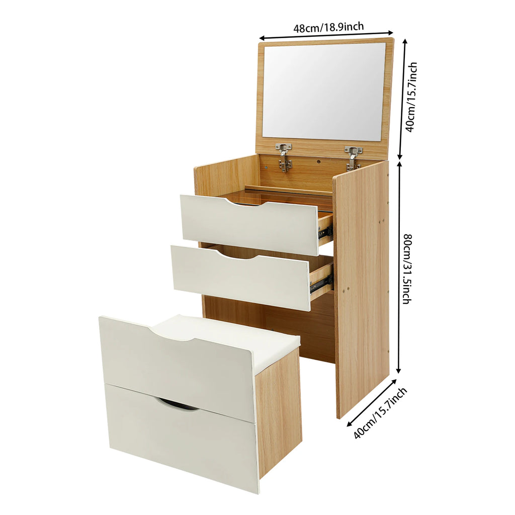 Modern Vanity Desk Vanity Desk With Makeup Stool Makeup Vanity Table  For Homes, Apartments, Dormitories 40*48*80cm