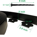 5M Fixed Garden Barrier Lawn Grass Plastic Edging Border Landscape Edging Garden Edge Kit With 15 Anchoring Spikes Easy Install