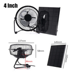 Mini Solar Panel Powered Ventilator Fan Portable 5W 4 Inch Greenhouse