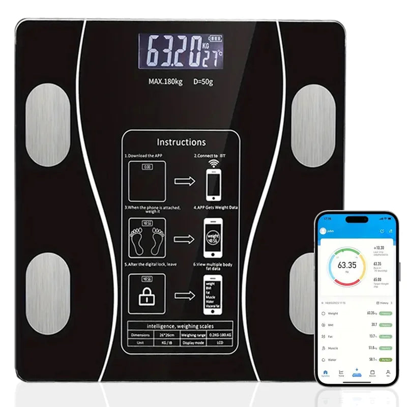 Smart Body Fat Scale - Wireless LED Digital Bathroom Weight Analyzer | AlluCanFind