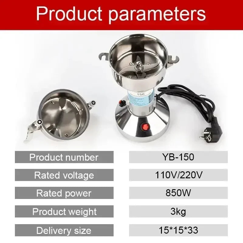 150G Grinding Machine Ultrafine Grinder Chinese Medicinal Materials Mill Home Mill Commercial Small Grains Miscellaneous Grains
