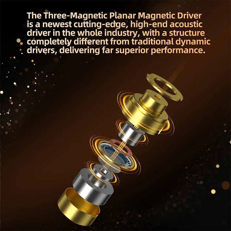 KZ Duonic Triple-Magnetic Planar Driver Upgraded HIFI Earphones, Wide Soundstage Wired IEMs with 4-Tuning Options & HD Dual Mic