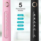 Fairywill Sonic Electric Toothbrush FW-D7 set USB Charge Toothbrushes case for Adult with tooth brush Heads 5 Mode Smart Time