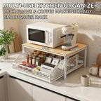 Microwave Shelf Organizer Modern Space Saving Kitchen Countertop Rack for Home Appliance Storage Stylish Design