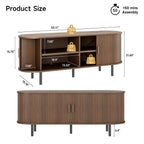 TV Stand with Power Outlet & Sliding Doors