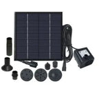 Solar Fountain Pump Panel Powered Water Kits Aquarium Pond Lawn Low Noise Outdoor Bird Bath Garden Decor with 6Nozzles
