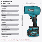 Electric Goddess 150000RPM Brushless Electric Turbo Blowers Jet Fan Handheld Leaf Blower Dust Blowing For Makita 16.8V Battery