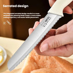 Kitchen bread knife with serrated edge, sandwich and toast slicing knife, stainless steel baking tool for cooking accessories