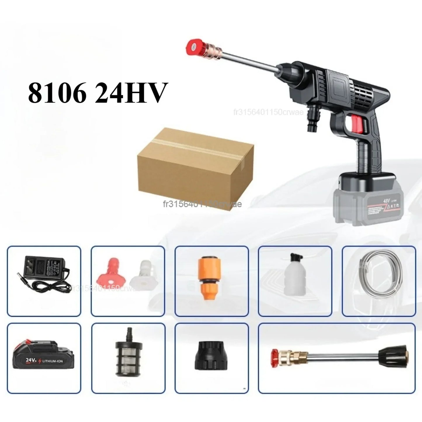 High pressure home car wash water gun electric car wash machine rechargeable wireless lithium battery car wash machine