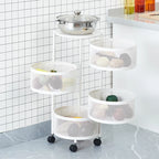 Kitchen Rotating Storage Rack Floor To Ceiling Multi-layer Fruit Storage Rack Living Room Snack Basket Storage Rack