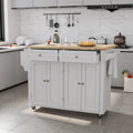Rolling Kitchen Island with Drop Leaf – Movable Kitchen Carts on Wheels Island with Storage Cabinet, Island Table for Kitchen