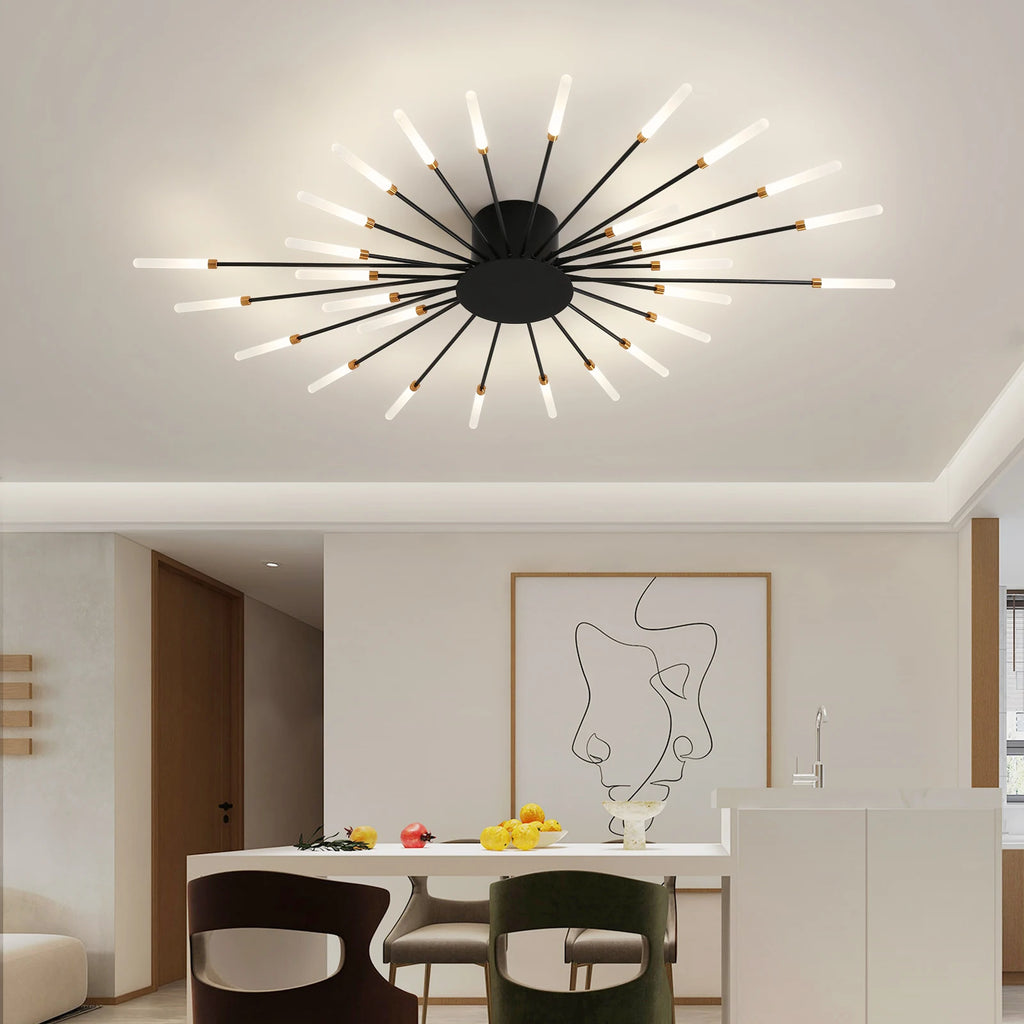 Modern LED Ceiling Light for Living Room Lamp Bedroom Ceiling Chandeliers AC 90-260V Gold Black Home Decoration Light Fixture