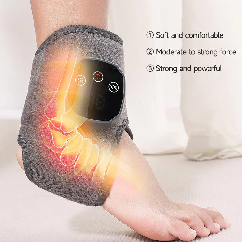 Electric Foot Massager Vibration Relaxation Ankle Massager Warm Hot Compress Ankle Brace Joint Sprain Support Ankle Protection