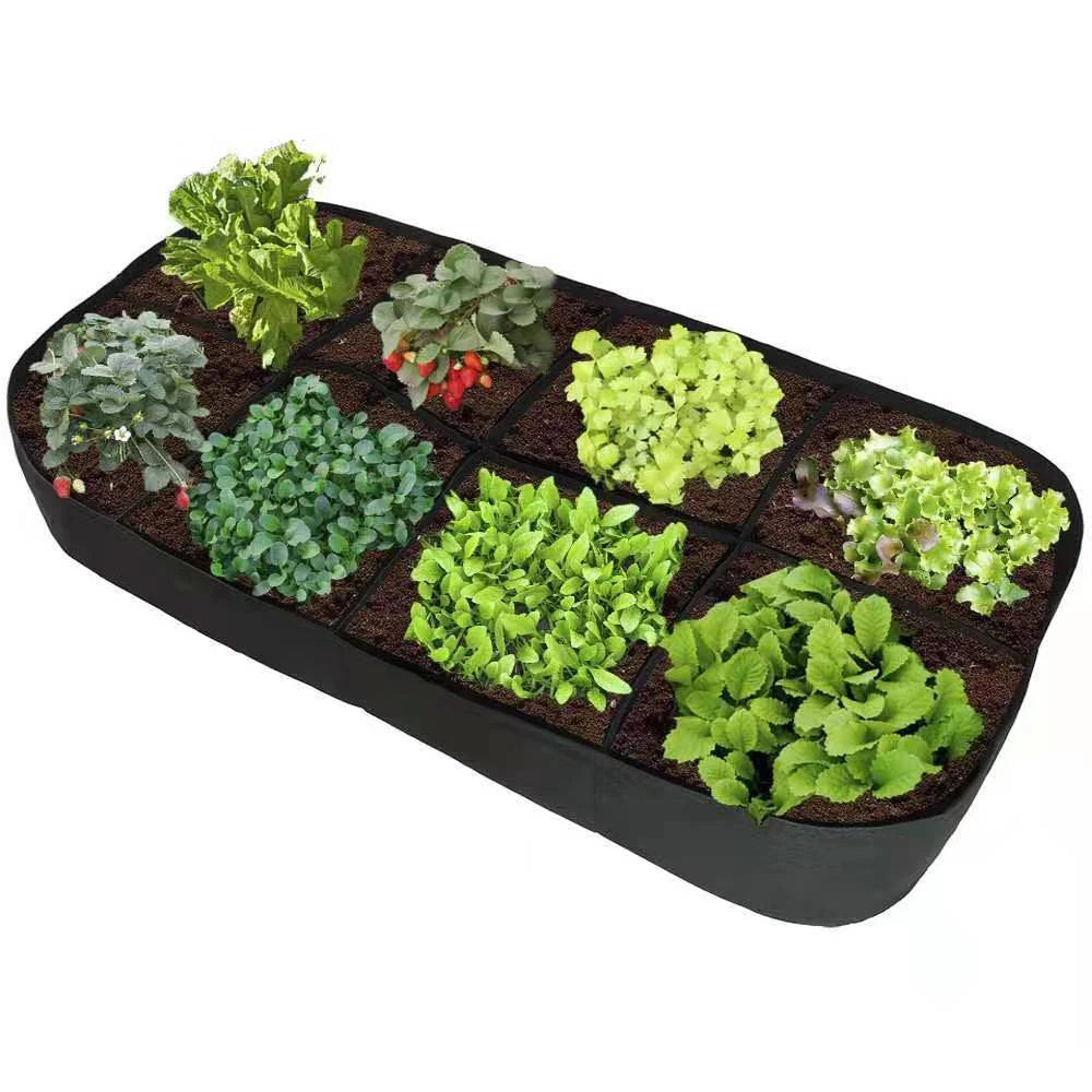 Garden Planting Bag Multi-gird Felt Growing Bag Rectangle Planting Nursery Pot Vegetable Tomato Potato Planting Container Plant