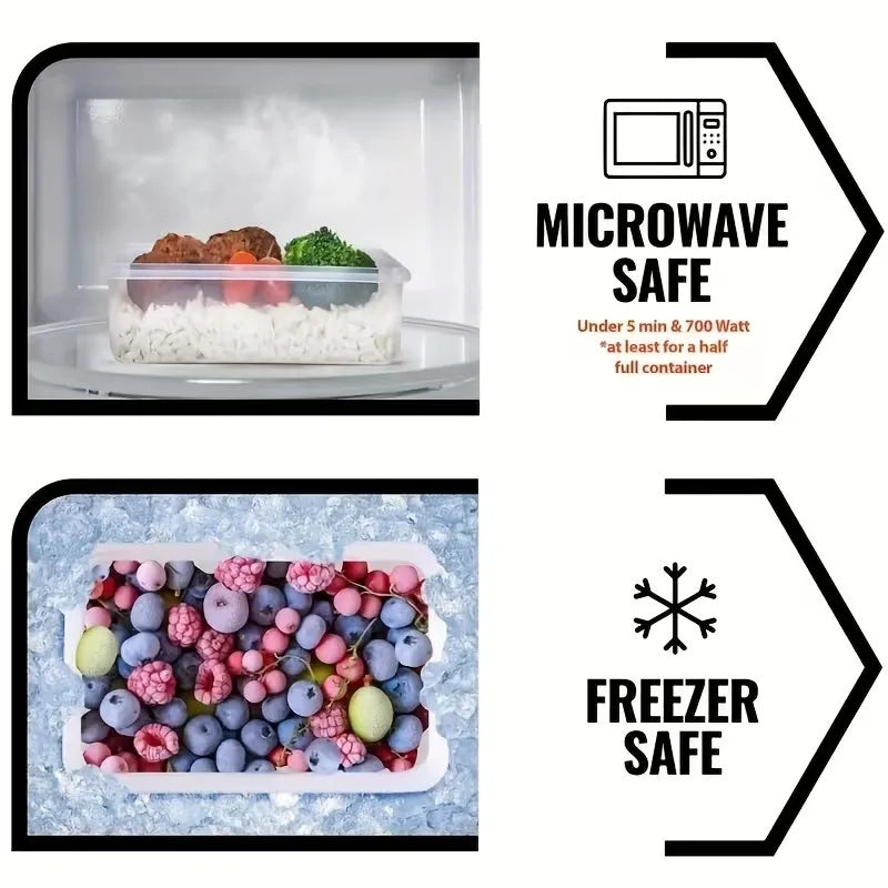 8Pcs Set Includes 4 Clear Containers and 4 Snap Lids Airtight Food Storage Box Kitchen Fridge Organizer for Baking Camping