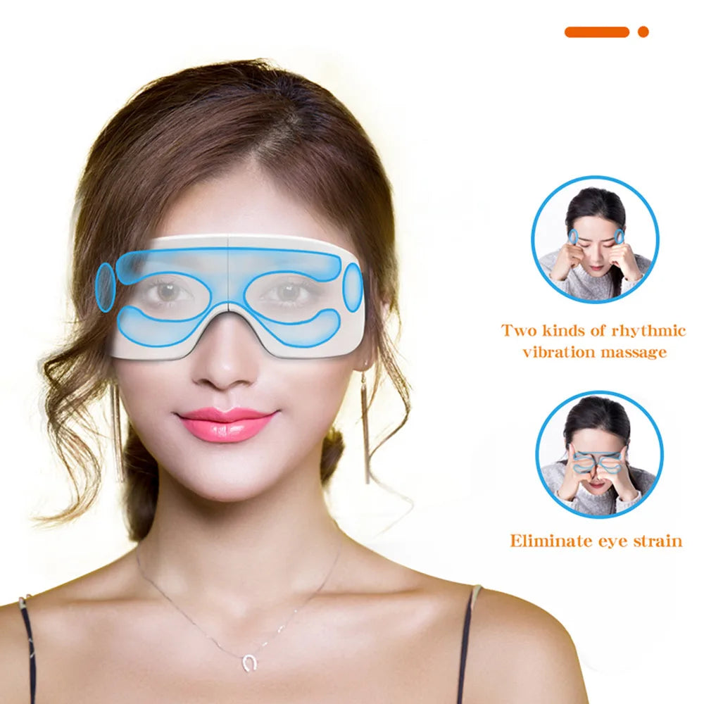 Smart  Electric Eye Massager Air Pressure Hot Compress Massage Glasses Foldable Bluetooth Music Eyes Massage USB Rechargeable