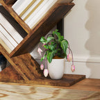 HOMCOM 7-Tier Tree Bookshelf with Steel Frame for Living Room, Rustic Brown
