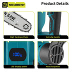 12 Inch Cordless Brushless Electric Chainsaw 18000RPM  Rechargeable Garden Wood Cutting Logging Saw For Makita 18V Battery Pin