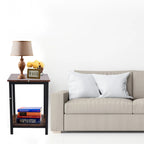 Household Supplies Simple Double Layer Storage Cabinet Side Industrial Coffee End Table for Living Room Bedroom Living Room Desk