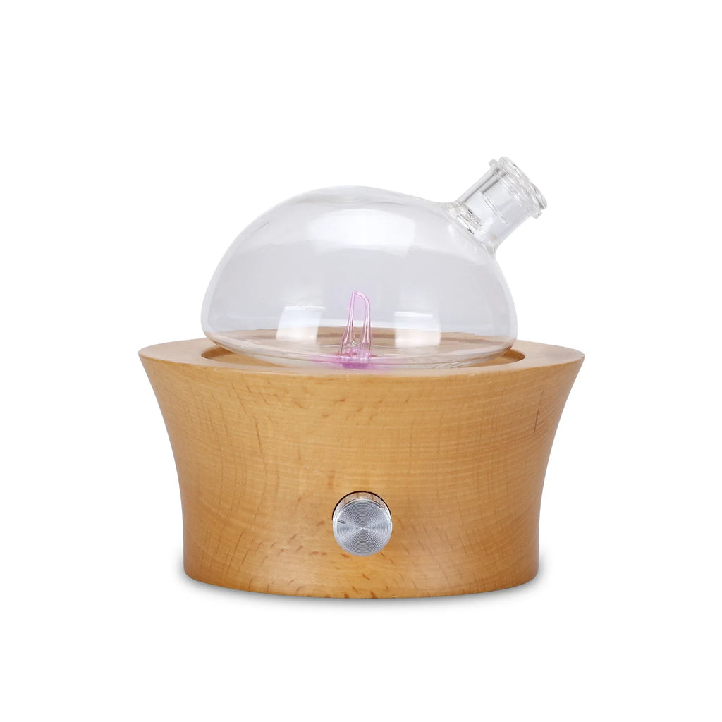 Aroma Essential Oils Diffuser Nebulizer Wooden Glass Air Fragrance Ele