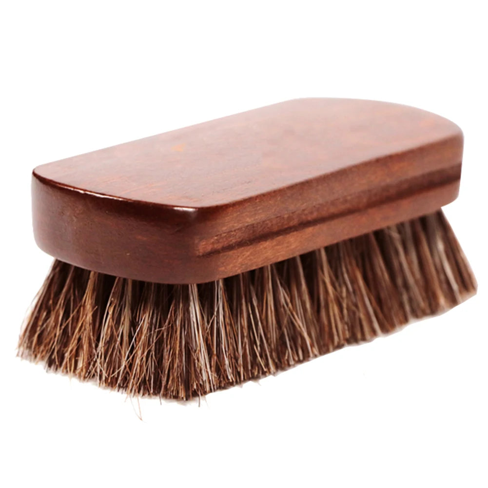 Horsehair Leather Textile Cleaning Brush for Car Interior Furniture Apparel Bag