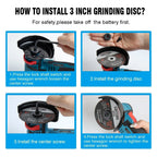Cordless Electric Angle Grinder 19500rpm Handheld Polishing Grinding Machine Diamond Cutting Power Tool 12V Battery Rechargeable