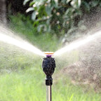 360-Degree Garden Automatic Rotating Sprinkler Stainless Steel Tripod Set Irrigation Stand Water Jet Garden Lawn Sprinkler Tool