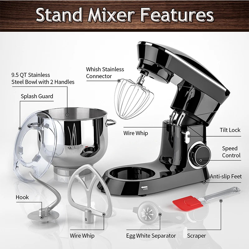 Kitchen OEM 6.5L  7L  8L 10L House Hold Stand Food Mixer Electric Dough Planetaria Food Mixers