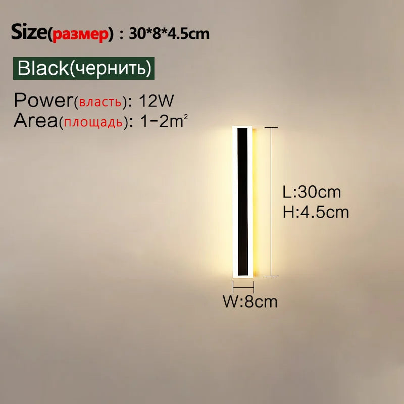 Outdoor LED Wall Lamp - Long, IP65 Waterproof, for Garden, Balcony, Entrance, Staircase | AlluCanFind