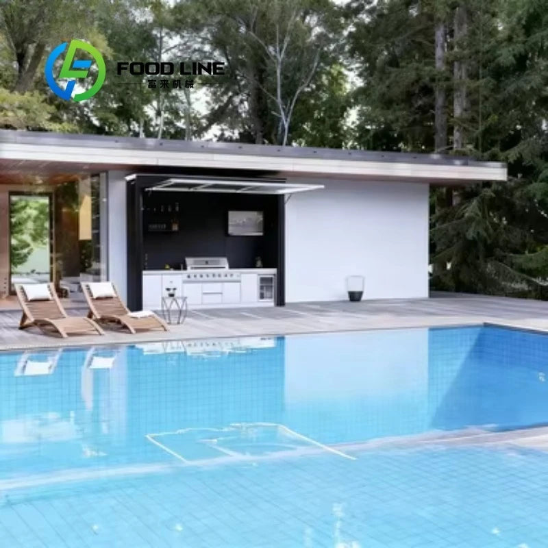 Customized Contemporary Modular Outdoor Prefabricated Mobile Kitchen Unit Wind and Rainproof Mobile Garden Cabinet