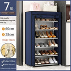 5/7/10-Layer Shoe Rack Large Dustproof Shoes Storage Hanger with Cover Simple Capacity Space-saving Shoes Cabinet Home Organizer