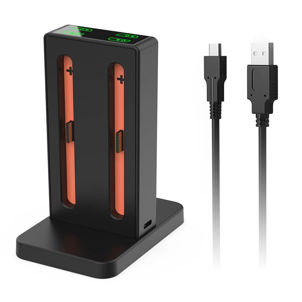 Charging Grip for Switch 2 Joy-Con Accessory Portable Charger Dock with USB-C Cable Charger Indicator Handle Bracket Stand ﻿