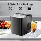 Countertop Ice Maker, Portable Ice Machine Self-Cleaning, 9 Cubes in 6 Mins, 26 lbs/24Hrs, 2 Sizes of Bullet Ice for Home Party