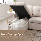 LVHOM Functional Modular Sofa (L-Shaped) With a Reversible Chaise Longue and Extra-Large Storage Space.