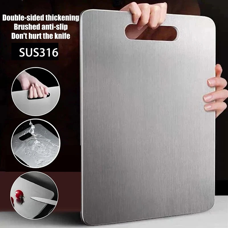 Kitchen-specific cutting board, 316 stainless steel double-sided panel, kitchen accessory tools, food-grade meat cutting board