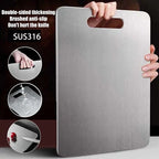 Kitchen-specific cutting board, 316 stainless steel double-sided panel, kitchen accessory tools, food-grade meat cutting board