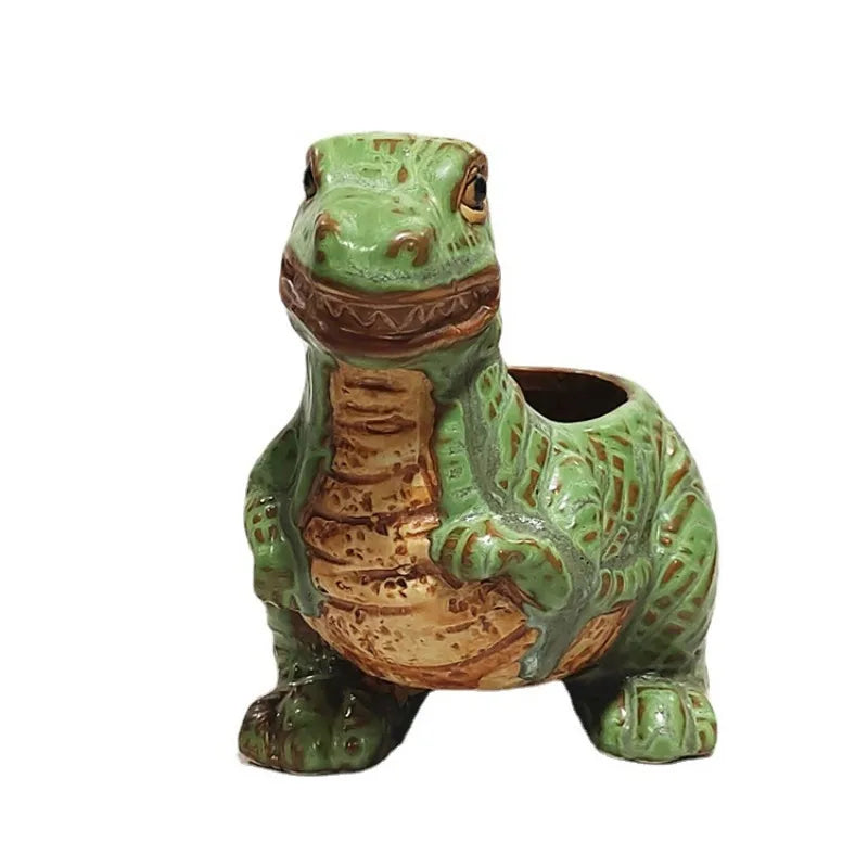 Creative Cartoon Cute Cartoon Dinosaur Flower Pot Container Ceramic Succulent Pot Flower Pot Plant Pots Home Decor