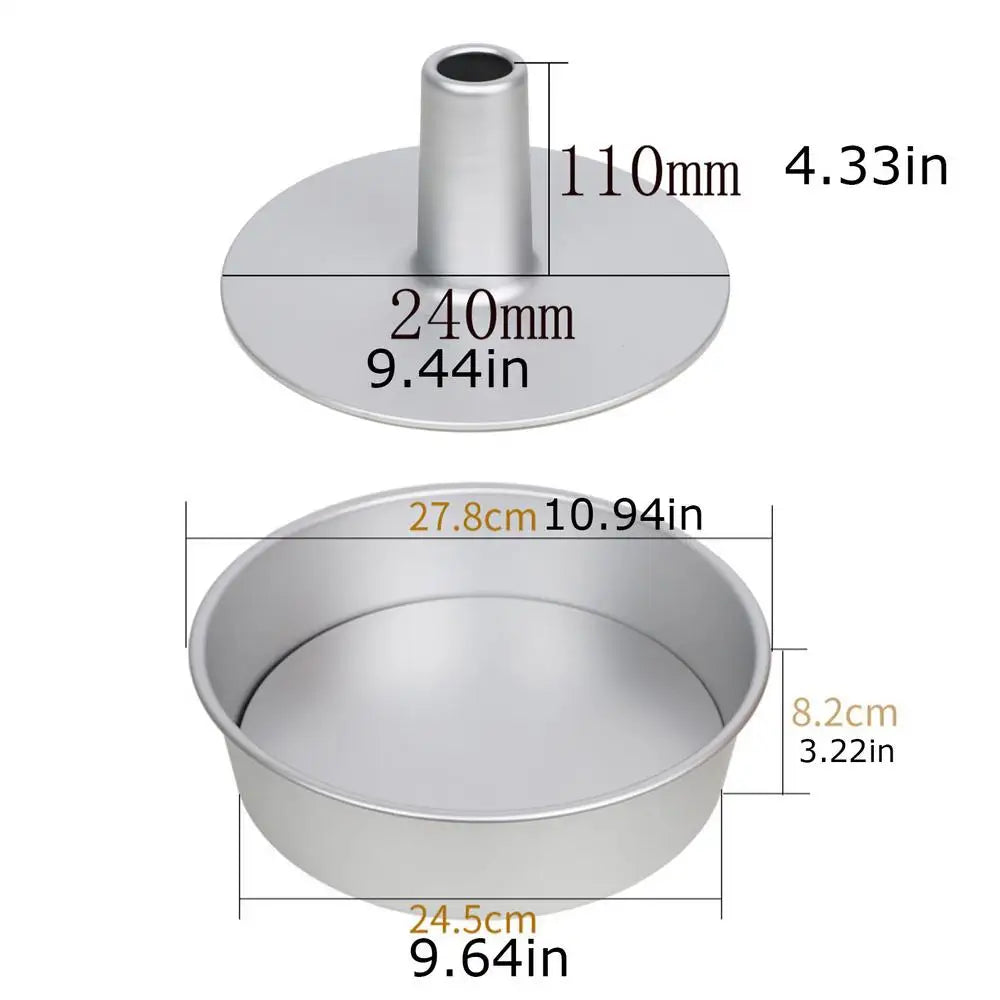 Round middle hole Alloy Chiffon Cake toast bread Pan Removable Bottom Hollow Chimney Mold DIY Baking Tools bake Model Bread box