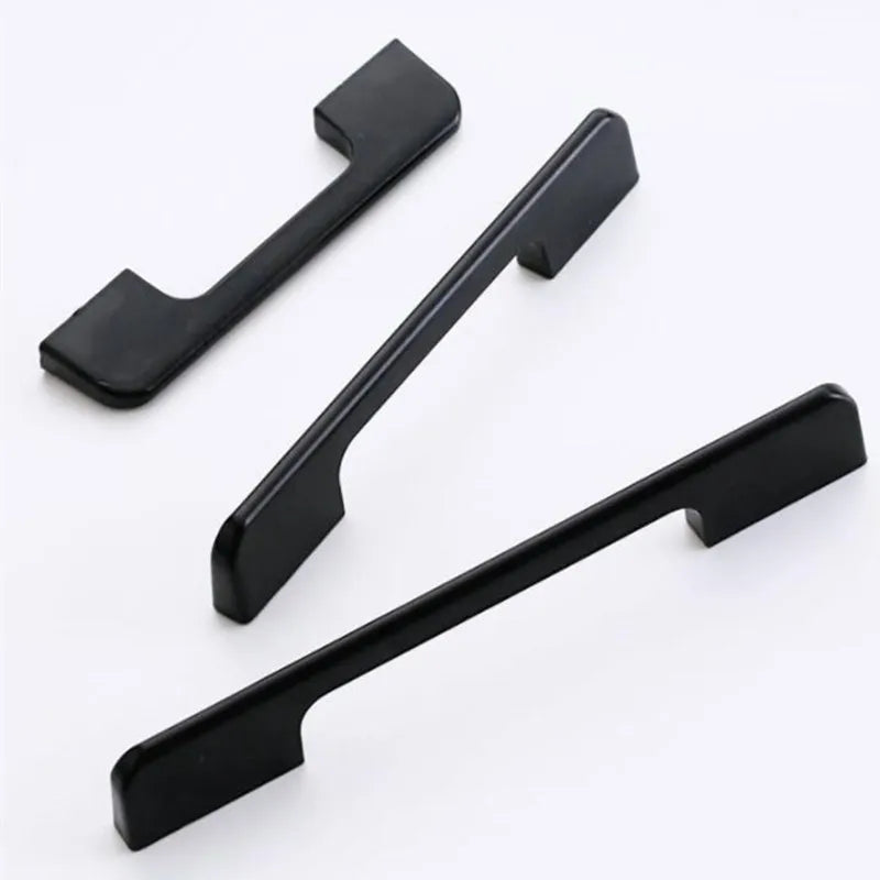 KK&FING 1PC Modern Kitchen Handles Furniture Black Aluminum Home Improvement Wardrobe Cupboard Drawer Handle Furniture Hardware