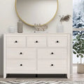 7 Drawer Dresser - Wooden Bedroom Dressers, Storage Drawers Cabinet for Bedroom, Living Room, Farmhouse Chest of Drawers, White