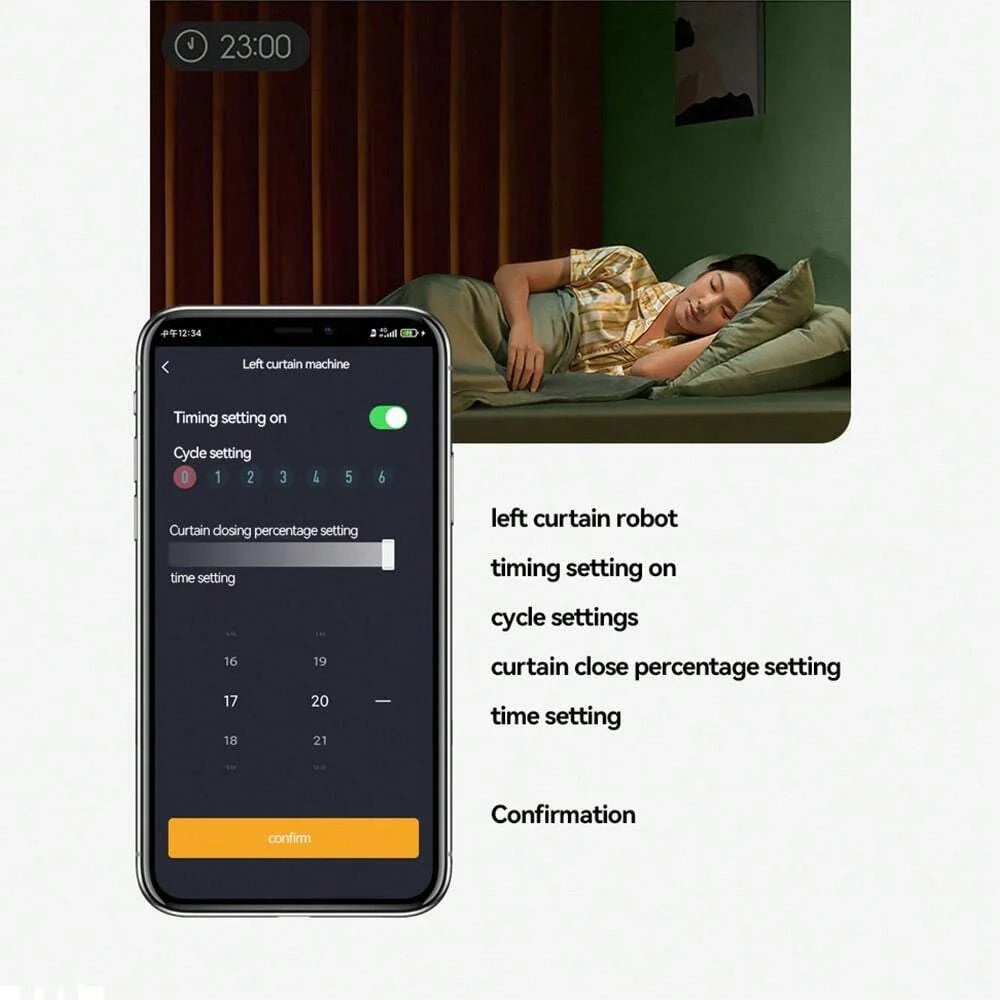 Automatic Curtain Opener WiFi Remote Control Smart Curtain Controller for U Shaped I Shaped Rail One-Touch Remote Control Switch