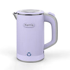 110V/220V Portable Electric Kettle Home Double-layer Stainless Steel Quick Water Boiler Travel Kettle Automatic Power Off 600W