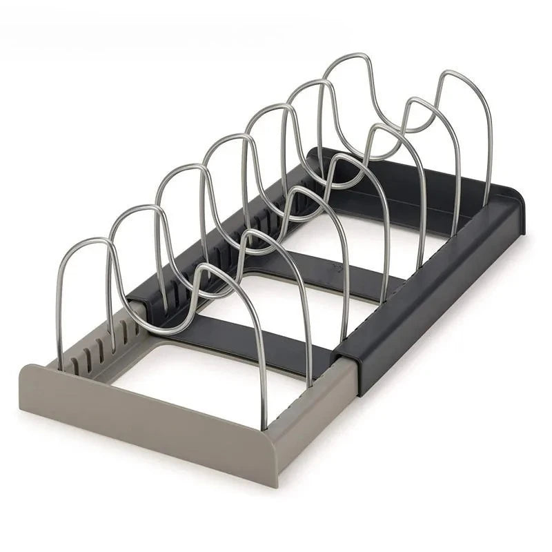 Hot New Pot Lid Storage Rack Cabinet Drawer Cookware Organizer Kitchen Space Saving Shelf Accessory